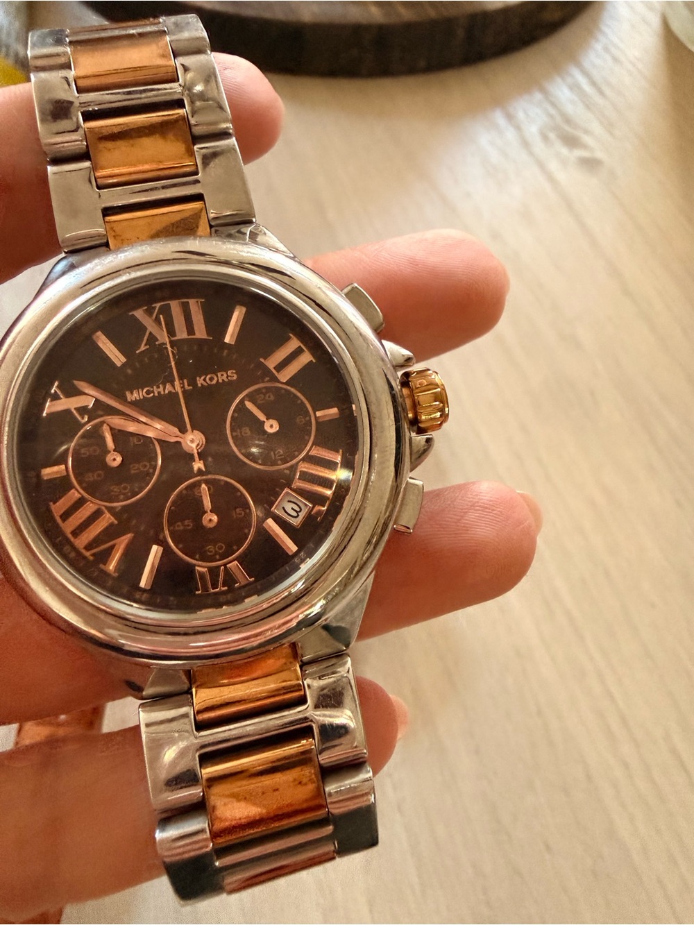 Michael Kors watch collection! Brown Leather & Two-Tone Gold/Silver Watch Trio - Picture 7 of 8